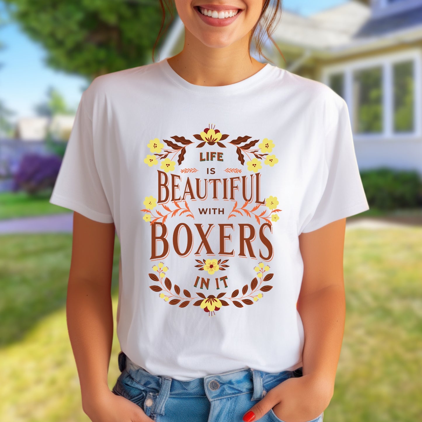Life is Beautiful with Boxers in It Unisex Tee