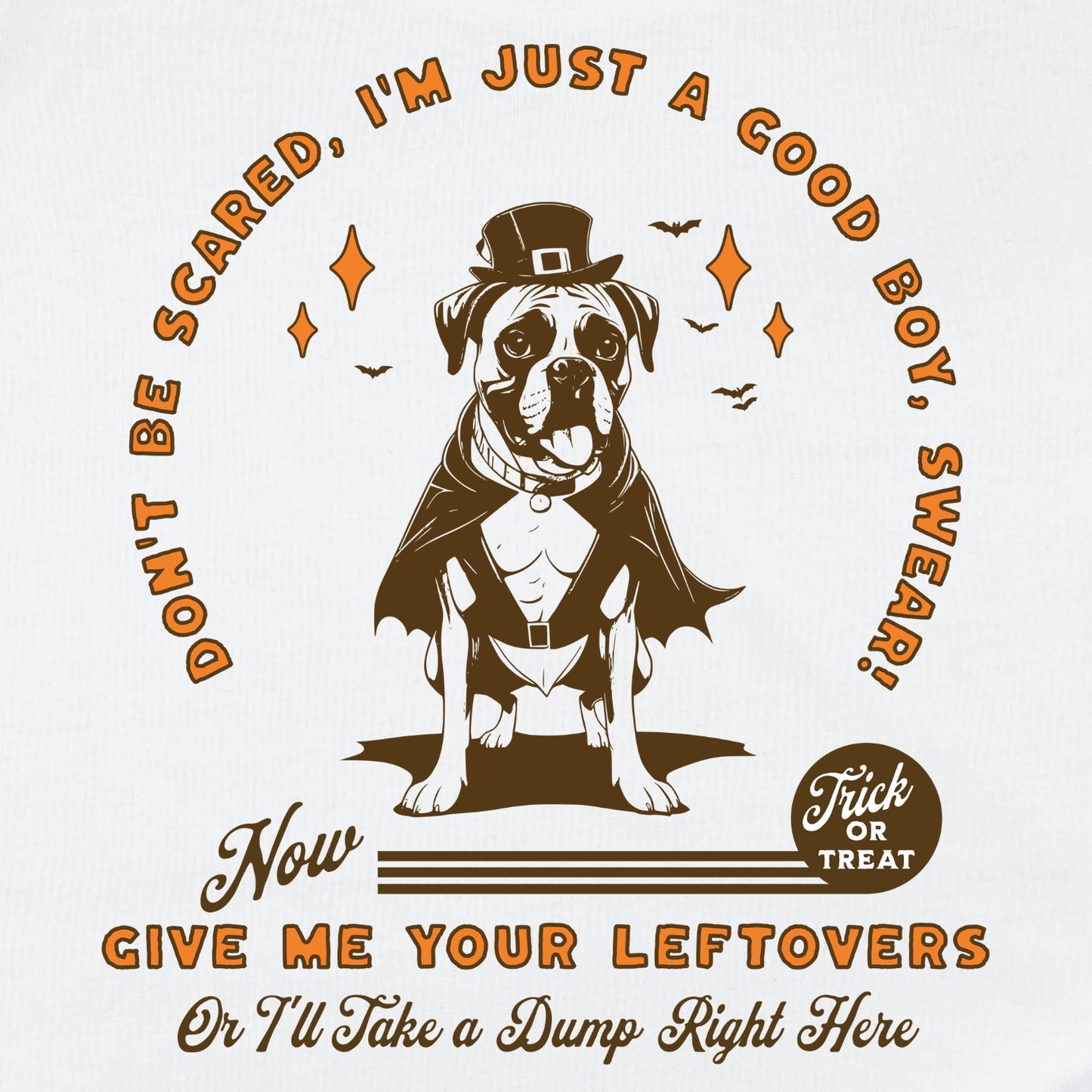 Boxer Trick-or-Treat White Unisex Tee