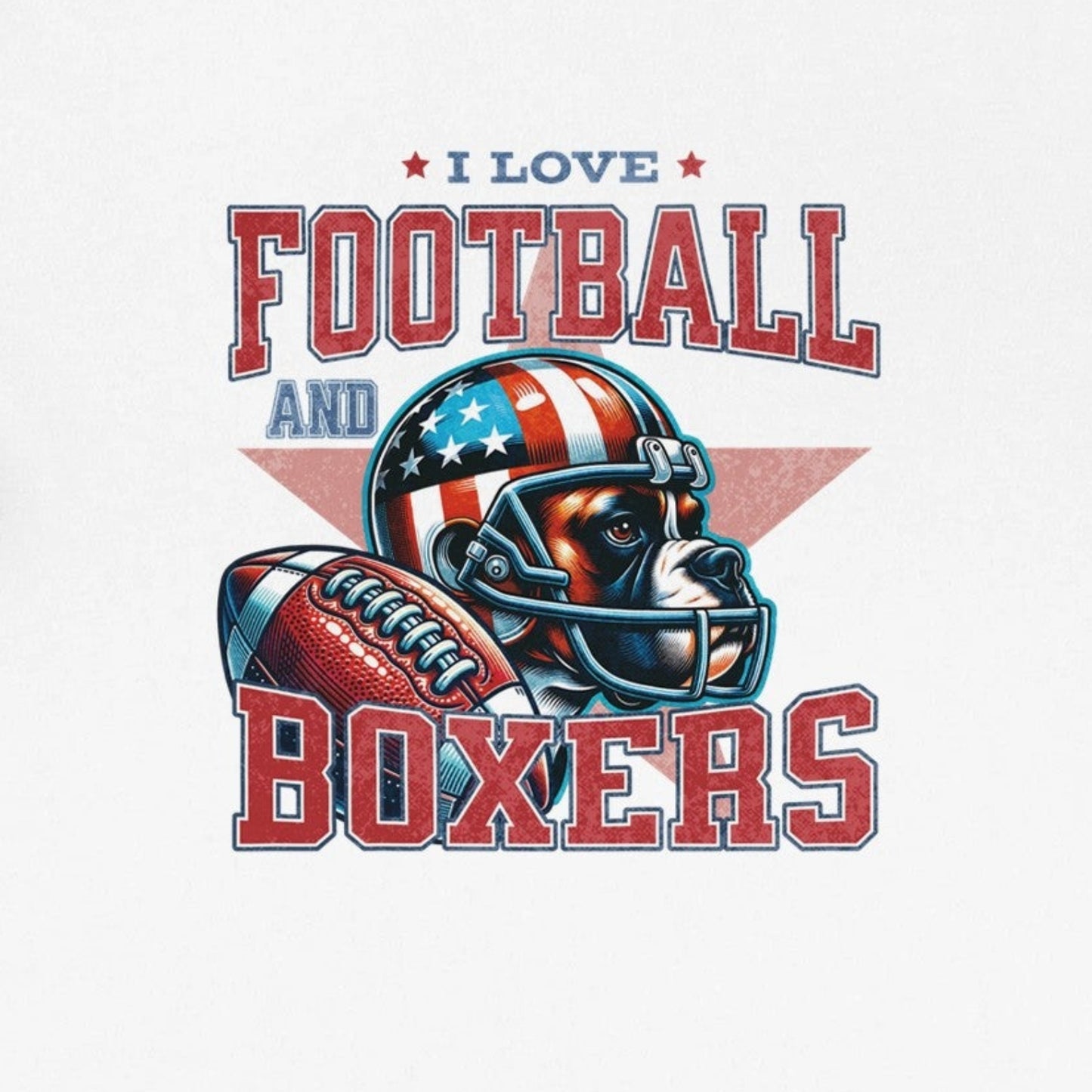 I Love Football and Boxers Unisex Tee