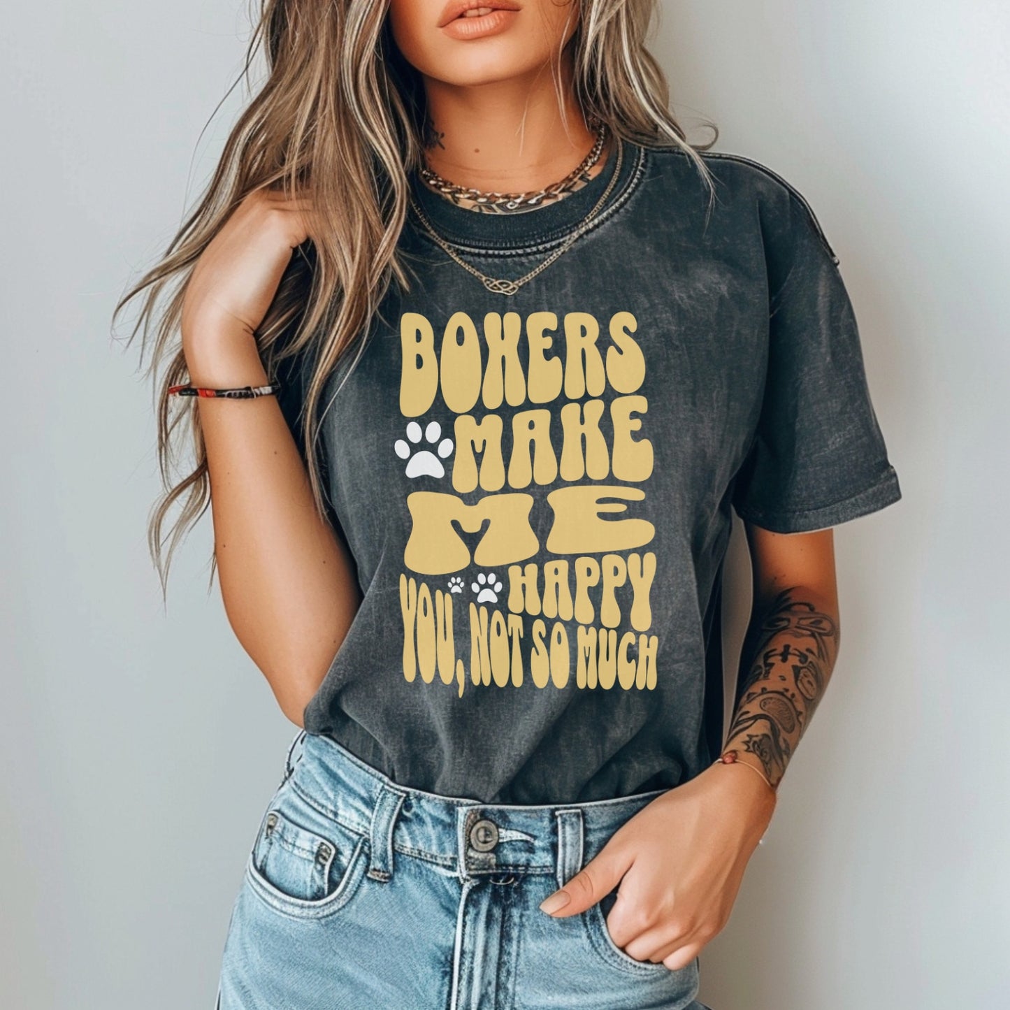 Boxers Make Me Happy Unisex Heavyweight Tee