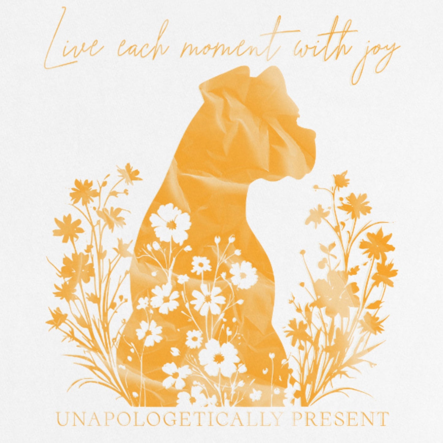 Live Each Moment With Joy Unisex Heavyweight Tee