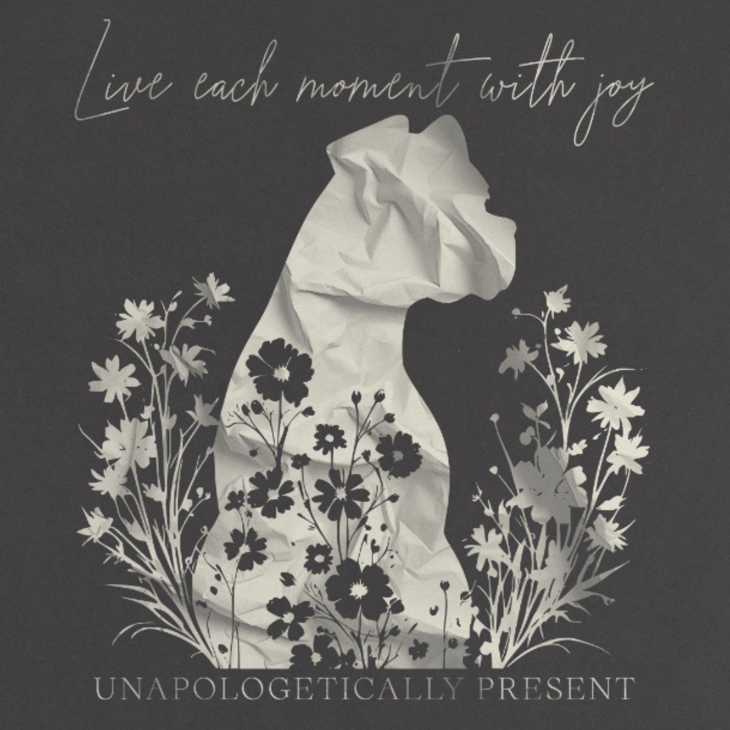 Live Each Moment With Joy Unisex Heavyweight Tee