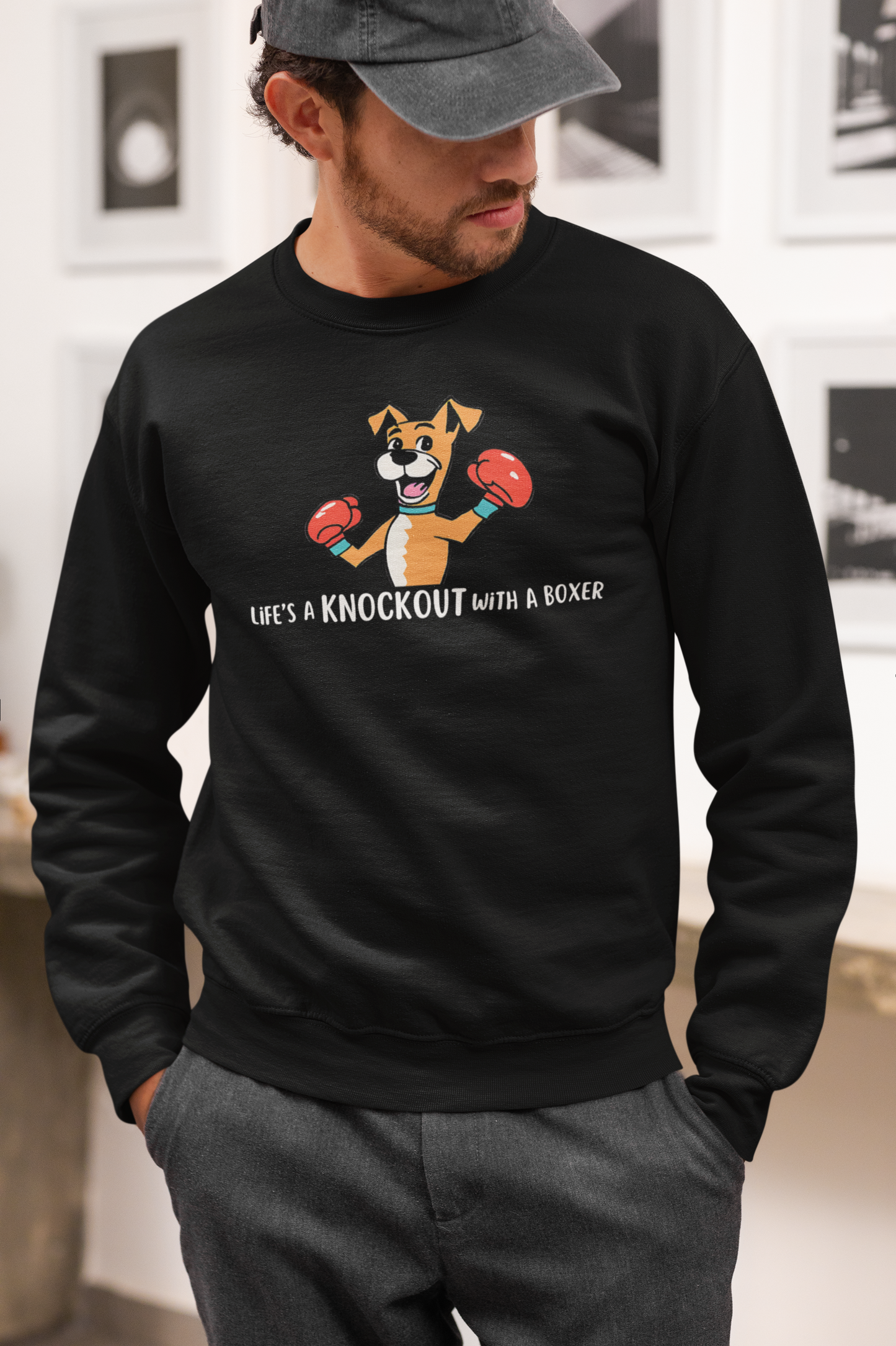 Life's a Knockout With a Boxer Unisex Sweatshirt